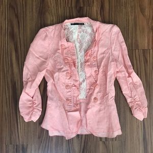 Open Front 3/4 Sleeve Blazer